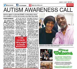 An article in The Voice bringing awareness of autism to the BAME community and the Church. 